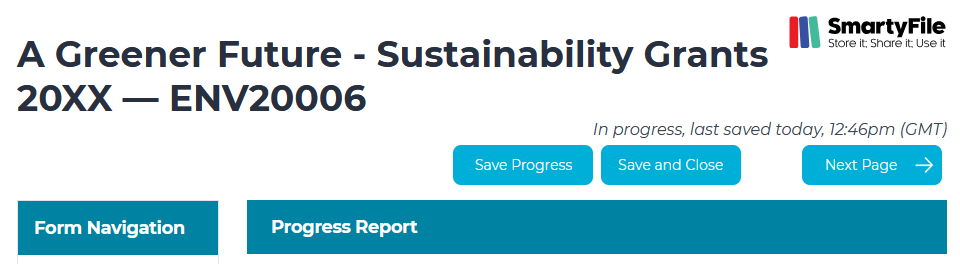 image shows the form-fill out screen